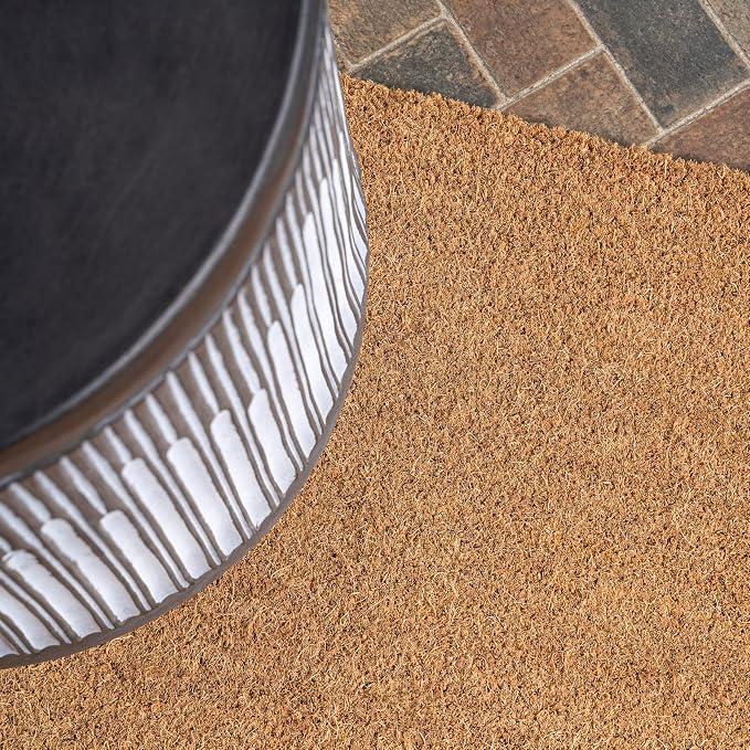 JONATHAN Y CHG100A-34 Peater Classic Casual Commerical Natural Coir Light Brown 3 ft. x 4 ft. Doormat for Entrance, Front Door, Entryway