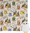 Northwest Character Hugger Pillow & Silk Touch Throw Blanket Set, Stuffed Animal for Kids, Newborn Snuggle Toy, 40" x 50", Harry Potter - Hedwig Magic