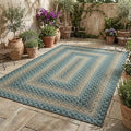 Garvee Braided-Print Washable 9x12 Living Room Rug Non Slip Ultra-Thin Neutral Rug Indoor Outdoor Easy Jute Rugs Foldable Non-Shedding Farmhouse Carpet for Bedroom Kitchen Porch Patio Deck Green/Camel