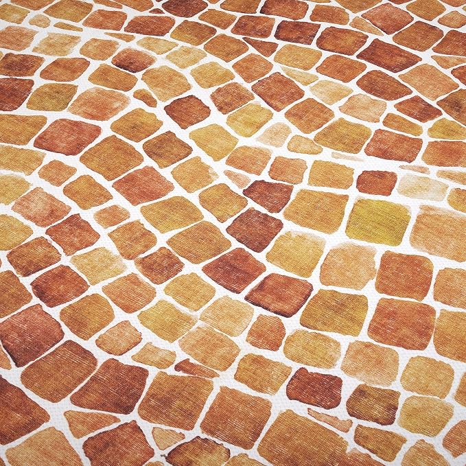 ReaLife Rugs Machine Washable Indoor Outdoor - Mat Rug Foldable Printed Thin Lightweight Cushioned Fade Resistant Patio Deck Dock Porch Pool Balcony Camping - Emery - Red Orange 4' x 6'