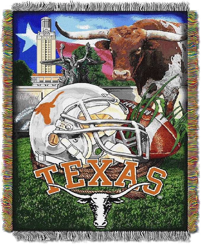 Officially Licensed NCAA "Home Field Advantage" Woven Tapestry Throw Blanket, 48" x 60", Multi Color