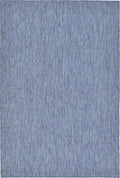 Unique Loom Collection Casual Transitional Solid Heathered Indoor/Outdoor Flatweave Area Rug (6' 1" x 9' Rectangle, Blue/Navy Blue)