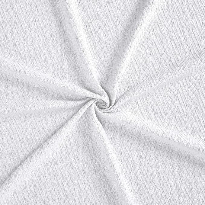 Superior Metro All-Season Cotton Blanket, Woven Blanket for Couch, Bed, Bedding, Farmhouse, Home Essentials, Cute and Cozy Bohemian Blankets, Herringbone Weave, Full/Queen, White