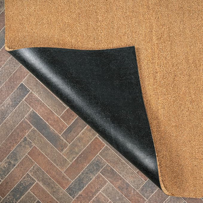 JONATHAN Y CHG100A-34 Peater Classic Casual Commerical Natural Coir Light Brown 3 ft. x 4 ft. Doormat for Entrance, Front Door, Entryway
