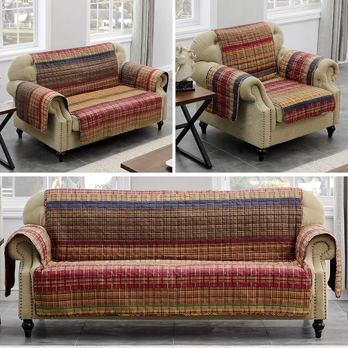 Greenland Home Fashions Gold Rush Reversible Slipcover - Furniture Protector - Sofa