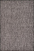 Unique Loom Collection Casual Transitional Solid Heathered Indoor/Outdoor Flatweave Area Rug (4' 1" x 6' 1" Rectangle, Black/Ivory)