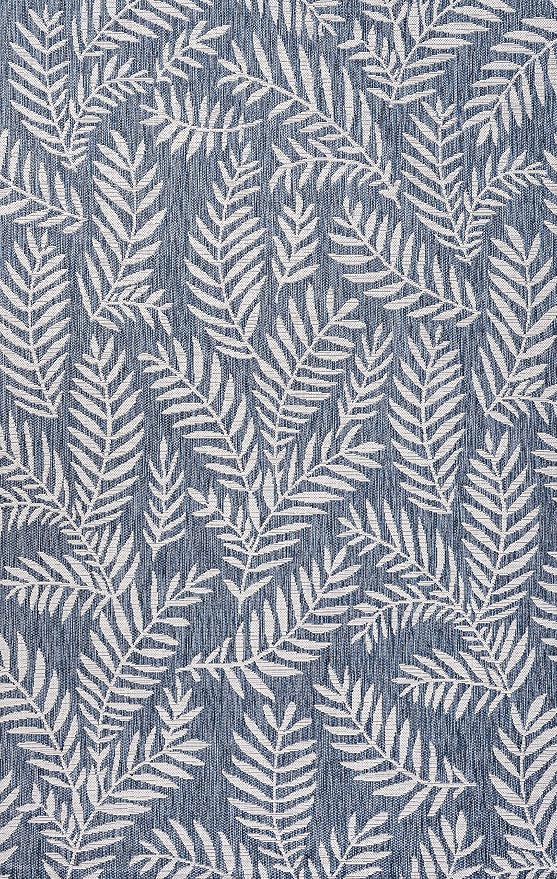 JONATHAN Y Palm Frond Indoor Outdoor Area Rug 9X12 Navy/Ivory, Nevis for Backyard, Patio, Porch, Easy-Cleaning, High Traffic, Pet-Friendly, Non-Shedding (SMB119B-9)