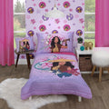 Disney Raya and The Last Dragon Mythic Pop Lavender, Magenta, and Blue with Sisu Dragon and Tuktuk 4 Piece Toddler Bed Set - Comforter, Fitted Bottom Sheet, Flat Top Sheet, and Reversible Pillowcase