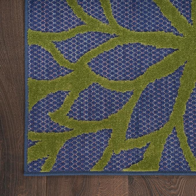 Nourison Home Aloha Navy Multicolor 9' x 12' Area Rug - Easy Clean, Non Shedding, Bed Room, Living Room, Dining Room, Kitchen (9' x 12')