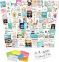 100 Unique Birthday Cards Assortment with Greetings Inside, Gold Foil Printing, Assorted Color Envelopes, 6 Sticker Designs to Seal Envelopes. 4x6 Inch