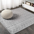 JONATHAN Y Boho Vintage Diamond Gray/Ivory Square Area Rug 6X6 ft, Moroccan Hype for Living Room, Bedroom, Kitchen, Office, Easy-Cleaning, High Traffic, Pet-Friendly, Non-Shedding (MOH101C-6SQ)