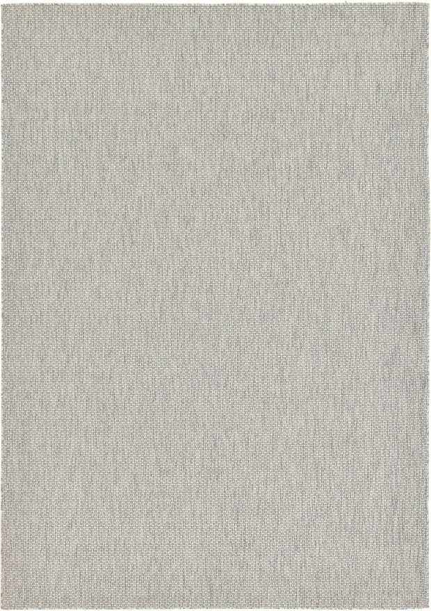 Unique Loom Outdoor Solid Collection Area Rug (8' x 11' 4" Rectangle Light Gray/Ivory)