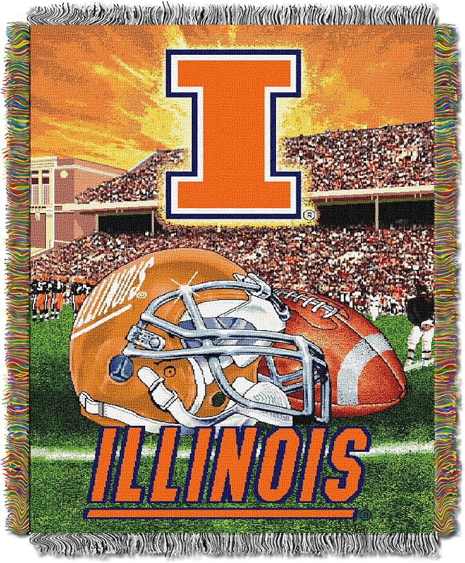 Officially Licensed NCAA "Home Field Advantage" Woven Tapestry Throw Blanket, 48" x 60", Multi Color