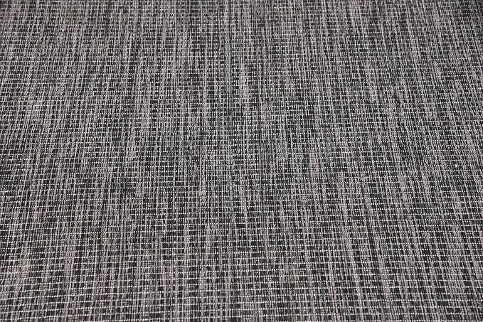 Unique Loom Collection Casual Transitional Solid Heathered Indoor/Outdoor Flatweave Area Rug (5' 1" x 8' Rectangle, Black/Ivory)