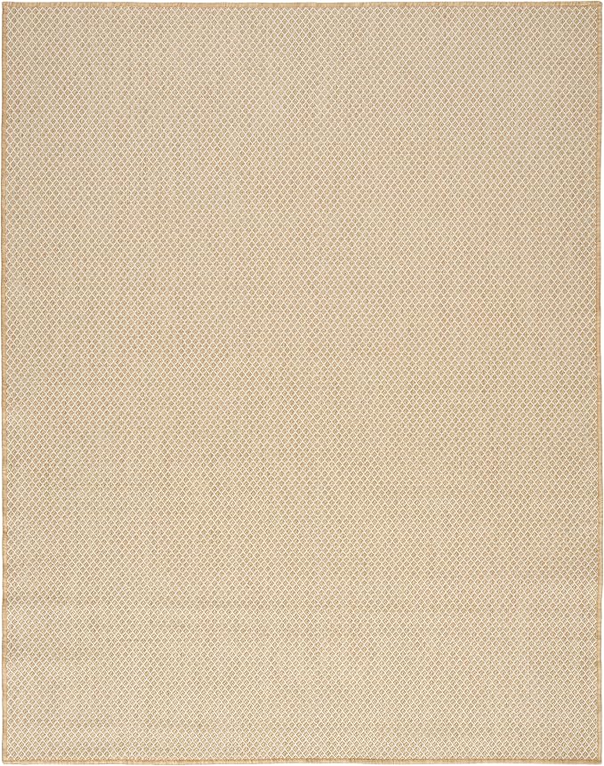 Nourison Home Courtyard Natural 10' x 14' Area Rug - Easy Clean, Non Shedding, Bed Room, Living Room, Dining Room, Kitchen (10' x 14')