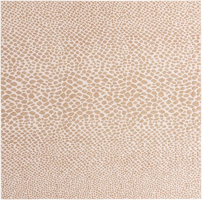 Unique Loom Jill Zarin Jill Zarin Outdoor Collection Area Rug - Cape Town (10' 8" Square, Dark Beige/Ivory)