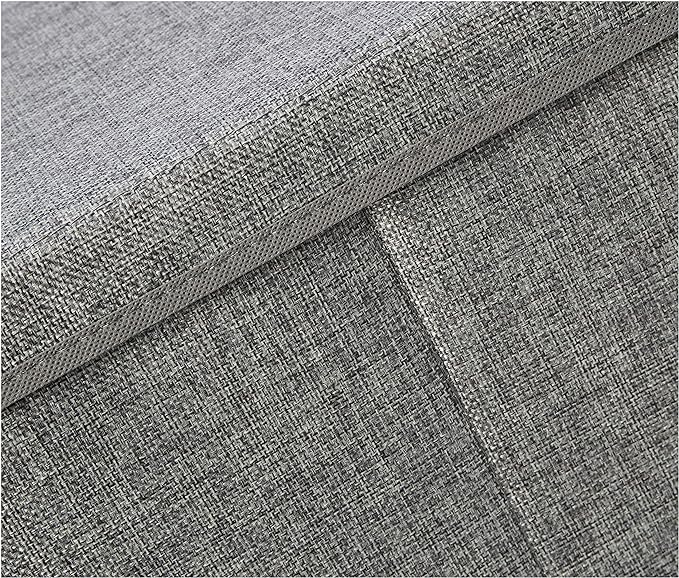 Amazon Basics Foldable Burlap Cloth Cube Storage Bins with Lid, Collapsible Organizing Containers, Stackable and Sturdy, Gray, (Pack of 10)