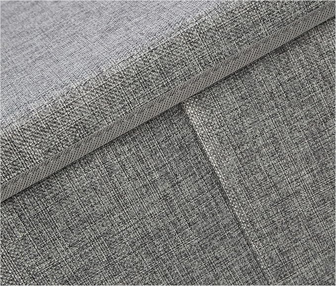 Amazon Basics Foldable Burlap Cloth Cube Storage Bins with Lid, Collapsible Organizing Containers, Stackable and Sturdy, Gray, Set of 2
