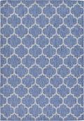 Unique Loom Outdoor Trellis Collection Area Rug (7' 1" x 10' Rectangle, Navy Blue/ Ivory)