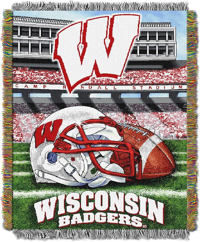 Officially Licensed NCAA "Home Field Advantage" Woven Tapestry Throw Blanket, 48" x 60", Multi Color