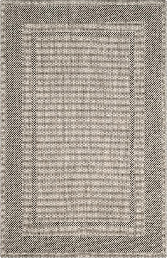 SAFAVIEH Courtyard Outdoor Rug 6x8, Beige & Black CY8477-36612