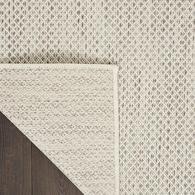 Nourison Home Courtyard Ivory Silver 2'2" x 10' Area Rug - Easy Clean, Non Shedding, Bed Room, Living Room, Dining Room, Kitchen (10' Runner)