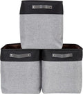 DECOMOMO Extra Large Storage Baskets, 54.5L Fabric Storage Bins 3 Pack | XXXL Storage Baskets for Shelves, Linen Closet Organizers (Grey & Black, 17" x 13" x 15")