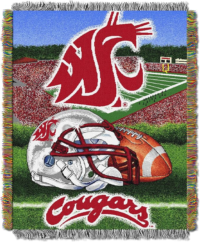 Officially Licensed NCAA "Home Field Advantage" Woven Tapestry Throw Blanket, 48" x 60", Multi Color