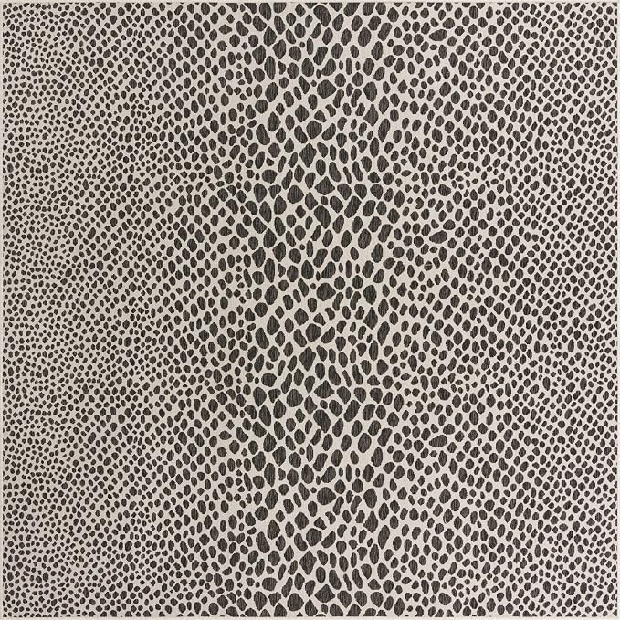 Unique Loom Outdoor Collection Area Rug - Cape Town (10' 8" Square, Black/ Ivory)