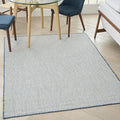 Nourison Home Courtyard Ivory Blue 6' x 9' Area Rug - Easy Clean, Non Shedding, Bed Room, Living Room, Dining Room, Kitchen (6' x 9')