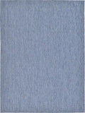 Unique Loom Collection Casual Transitional Solid Heathered Indoor/Outdoor Flatweave Area Rug (9' x 12' Rectangle, Blue/Navy Blue)