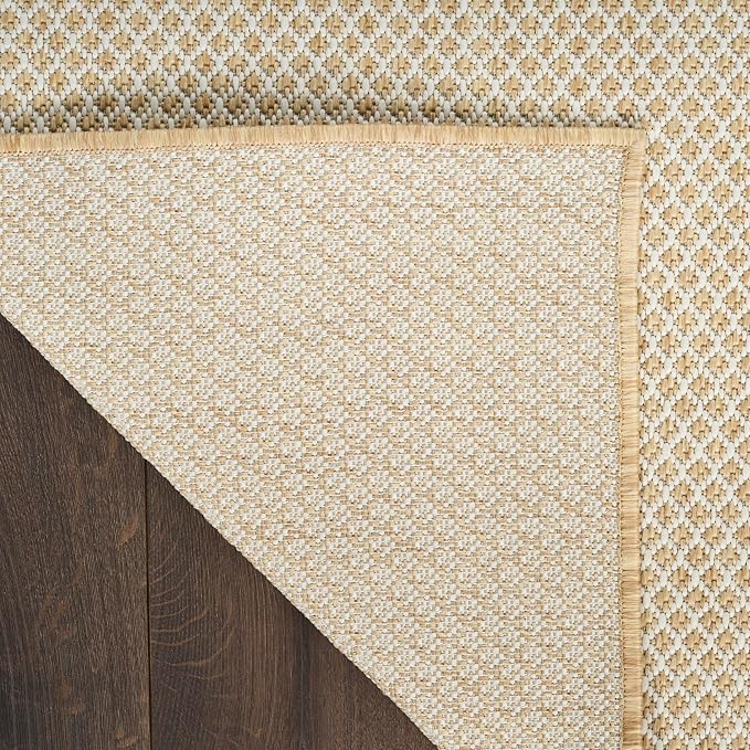 Nourison Home Courtyard Natural 3' x 5' Area Rug - Easy Clean, Non Shedding, Bed Room, Living Room, Dining Room, Kitchen (3' x 5')