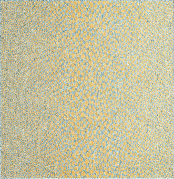 Unique Loom Jill Zarin Jill Zarin Outdoor Collection Area Rug - Cape Town (10' 8" Square, Yellow and Aqua/Light Blue)