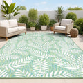 JONATHAN Y Palm Frond Indoor Outdoor Area Rug 8X10 Cream/Green, Nevis for Backyard, Patio, Porch, Easy-Cleaning, High Traffic, Pet-Friendly, Non-Shedding (SMB119G-8)