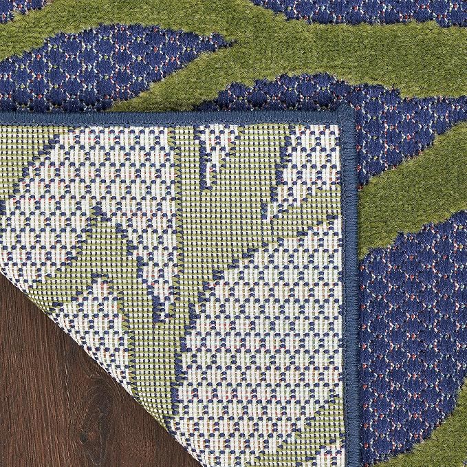 Nourison Home Aloha Navy Multicolor 3'6" x 5'6" Area Rug - Easy Clean, Non Shedding, Bed Room, Living Room, Dining Room, Kitchen (4' x 6')