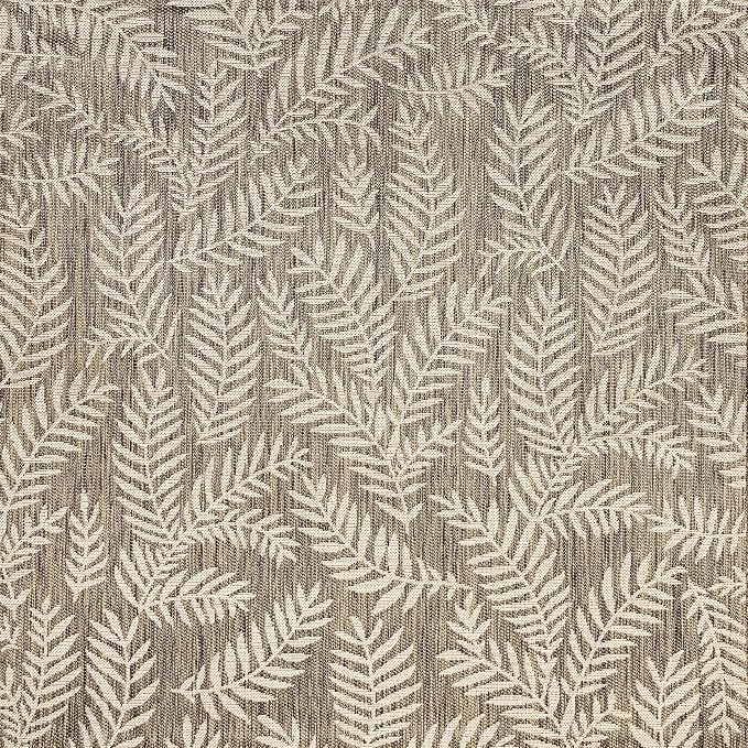 JONATHAN Y Palm Frond Indoor Outdoor Square Area Rug 4X4 Brown/Beige, Nevis for Backyard, Patio, Porch, Easy-Cleaning, High Traffic, Pet-Friendly, Non-Shedding (SMB119A-4SQ)