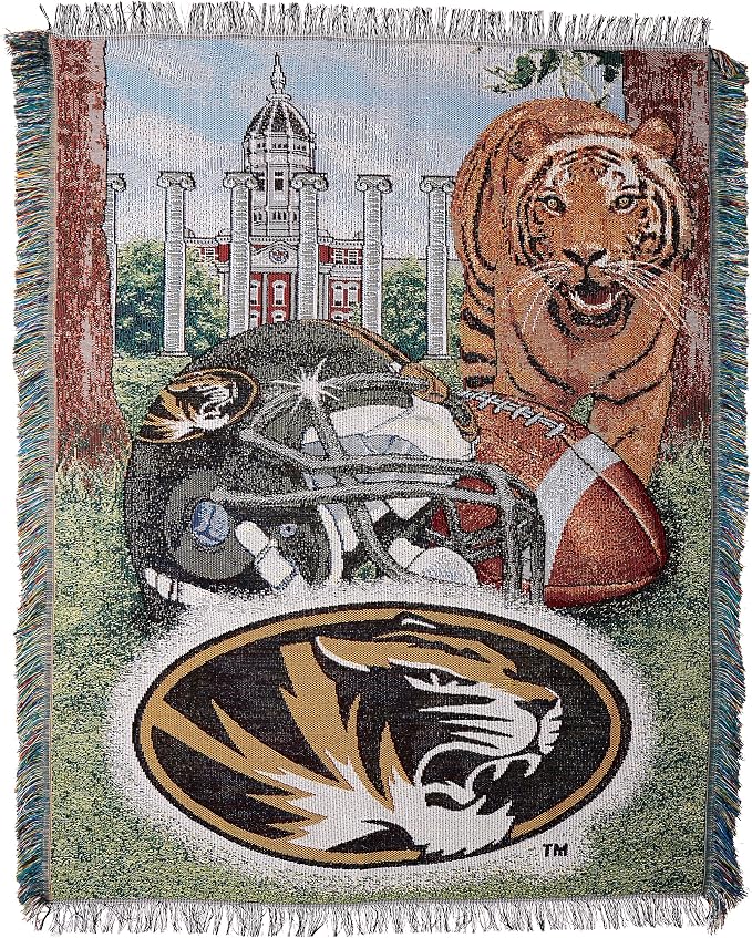 Officially Licensed NCAA "Home Field Advantage" Woven Tapestry Throw Blanket, 48" x 60", Multi Color