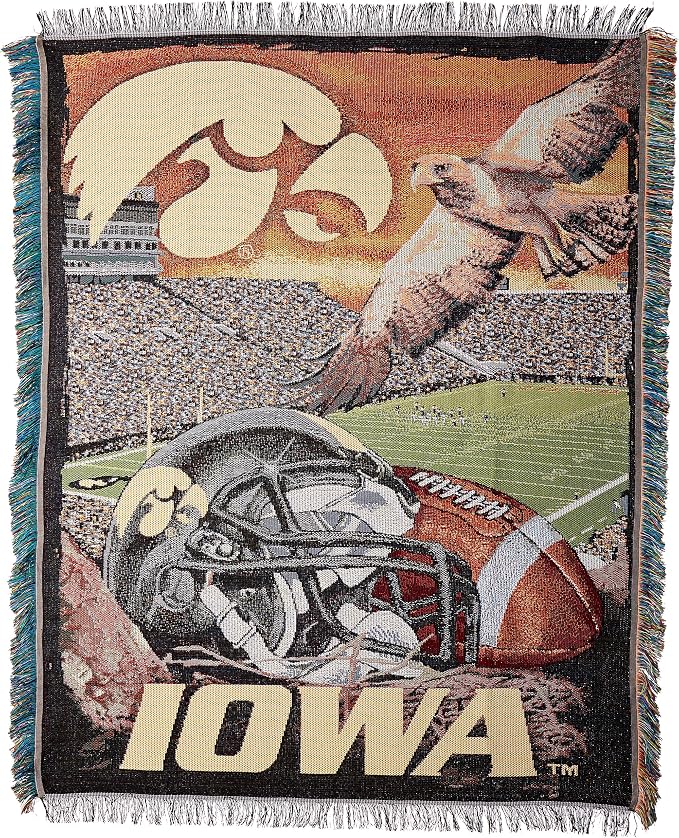 Officially Licensed NCAA "Home Field Advantage" Woven Tapestry Throw Blanket, 48" x 60", Multi Color