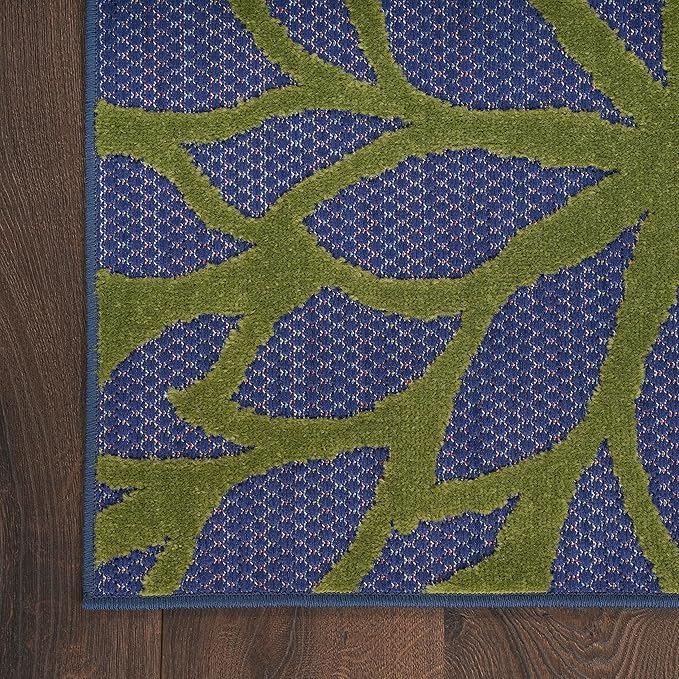 Nourison Home Aloha Navy Multicolor 5'3" x 7'5" Area Rug - Easy Clean, Non Shedding, Bed Room, Living Room, Dining Room, Kitchen (5' x 8')