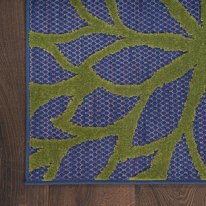 Nourison Home Aloha Navy Multicolor 2' x 6' Area Rug - Easy Clean, Non Shedding, Bed Room, Living Room, Dining Room, Kitchen (6' Runner)
